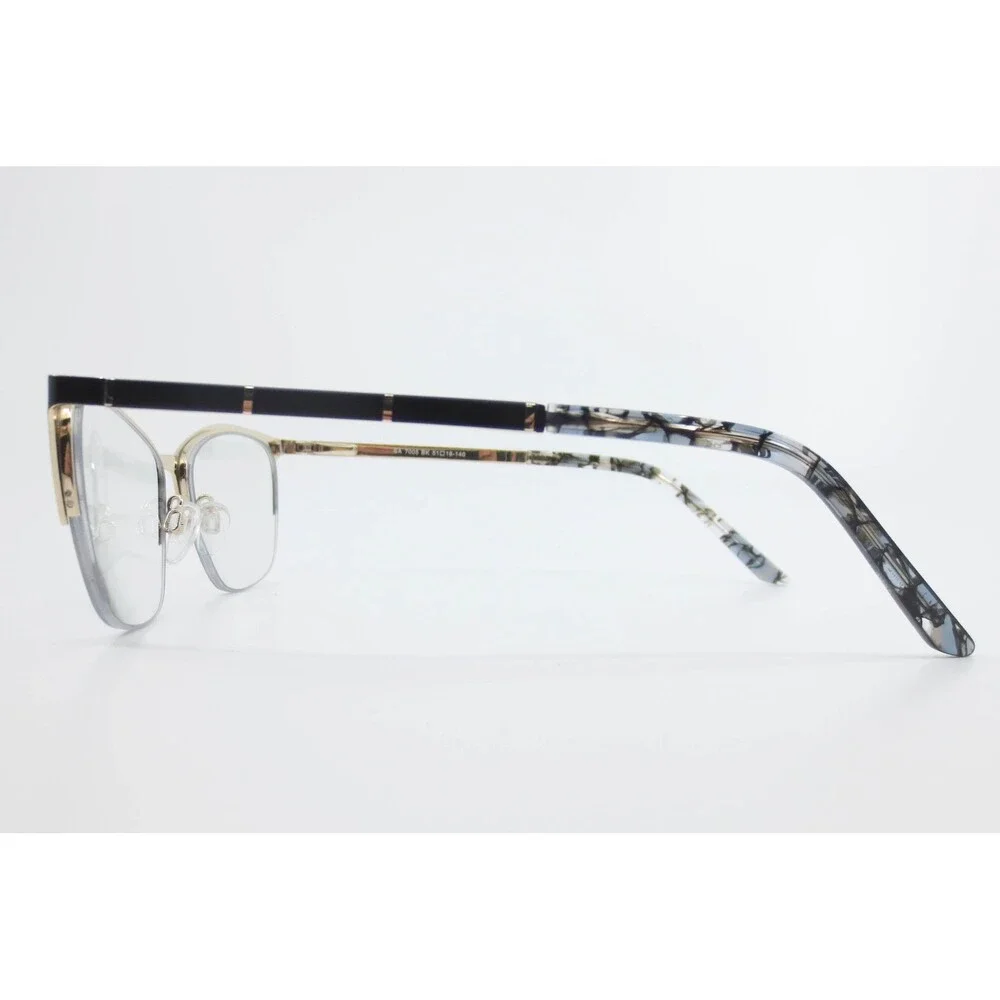 Salsa SA 7005 BK Black Gold Cat Eye Semi Rimless Eyeglasses 51-16-140